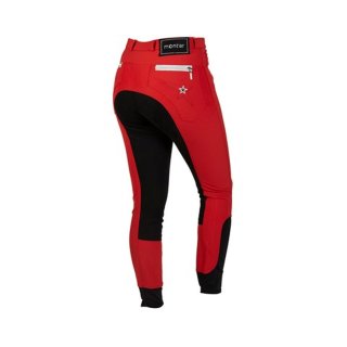 MONTAR Reithose Star on Pocket mit Ganzbesatz rot 34
