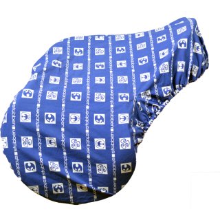 Schonbezug Stübben kräftige Baumwolle blau mit Logo