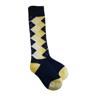 HKM Kniestrümpfe Classic gelb/blau 26-28