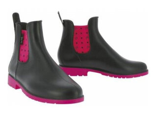 EKKIA Gummistiefelette Punkte dunkelblau/pink