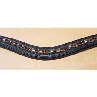 Stirnband mit Strass und Perlen schwarz 39 cm (VB)