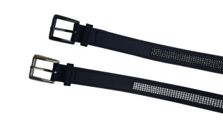 Euroriding Ledergürtel mit Straßeinsatz schwarz 80 cm